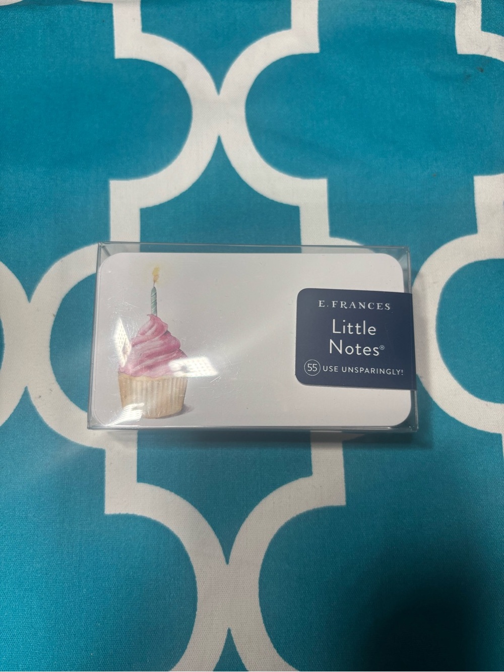 New E. Frances Little Notes Notepad - Cupcake Design (Pink, White, Navy)
